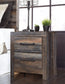 Drystan King Panel Bed with 2 Storage Drawers with Mirrored Dresser, Chest and Nightstand at Lee Furniture, NC