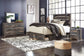 Drystan King Panel Bed with 4 Storage Drawers with Mirrored Dresser, Chest and 2 Nightstands at Lee Furniture, NC