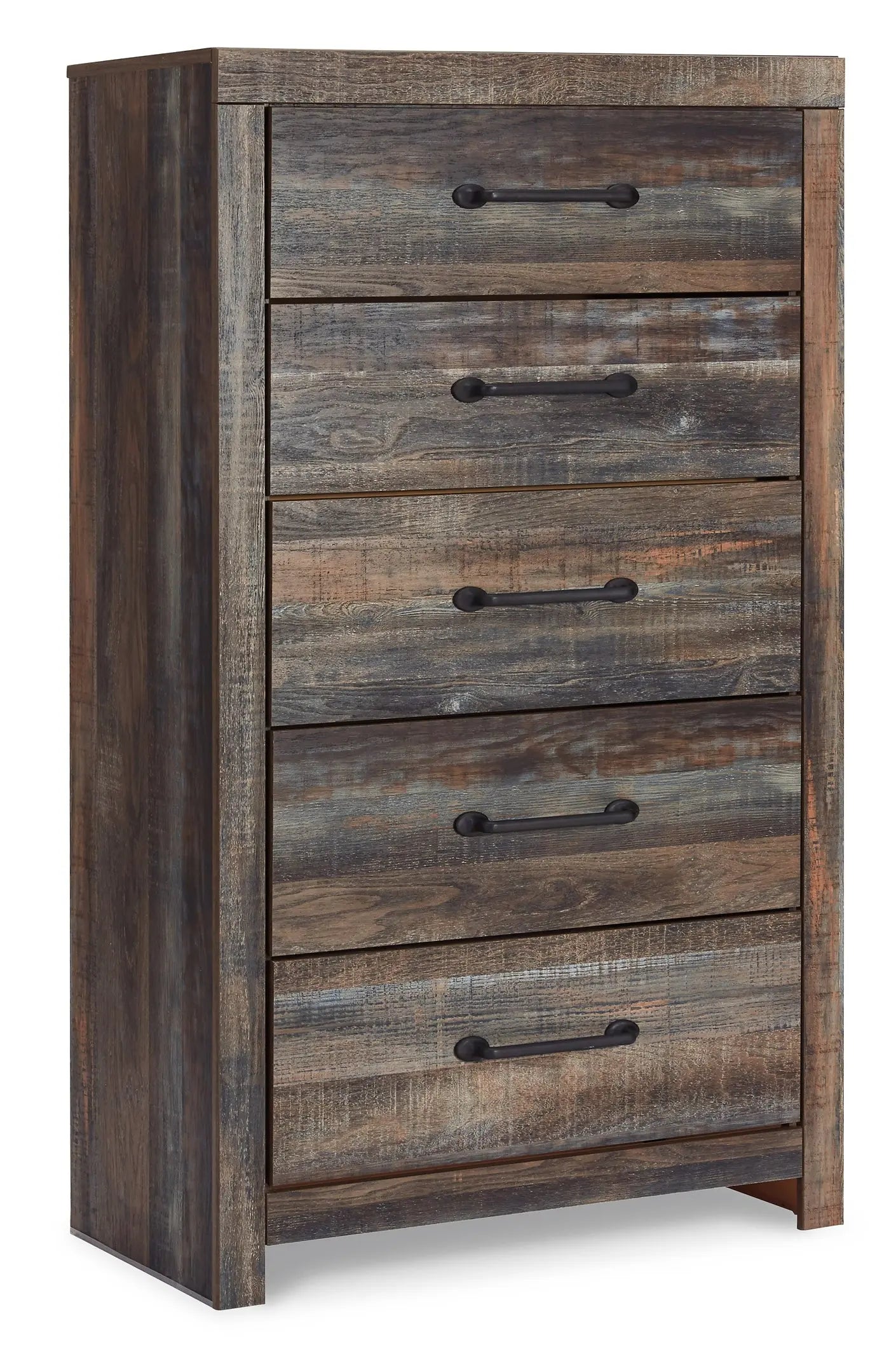 Drystan King Panel Bed with 4 Storage Drawers with Mirrored Dresser, Chest and 2 Nightstands at Lee Furniture, NC