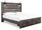 Drystan King Panel Bed with Storage with Mirrored Dresser, Chest and Nightstand at Lee Furniture, NC
