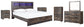 Drystan King Panel Bookcase Bed with Mirrored Dresser, Chest and 2 Nightstands at Lee Furniture, NC