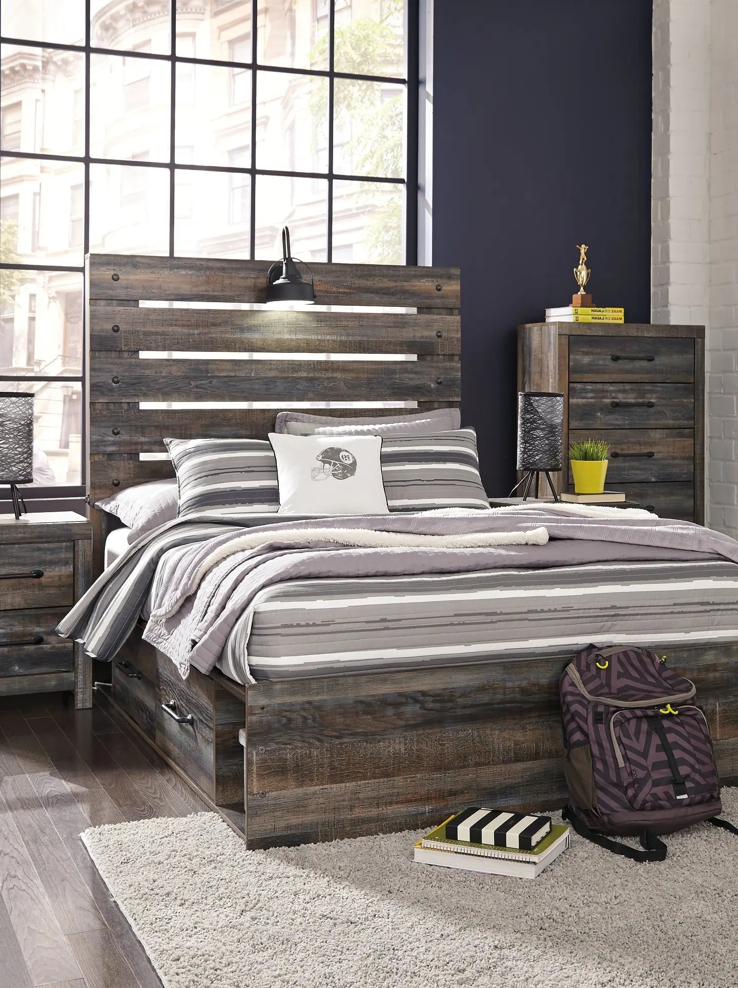Drystan Panel Bed With 2 Storage Drawers at Lee Furniture, NC