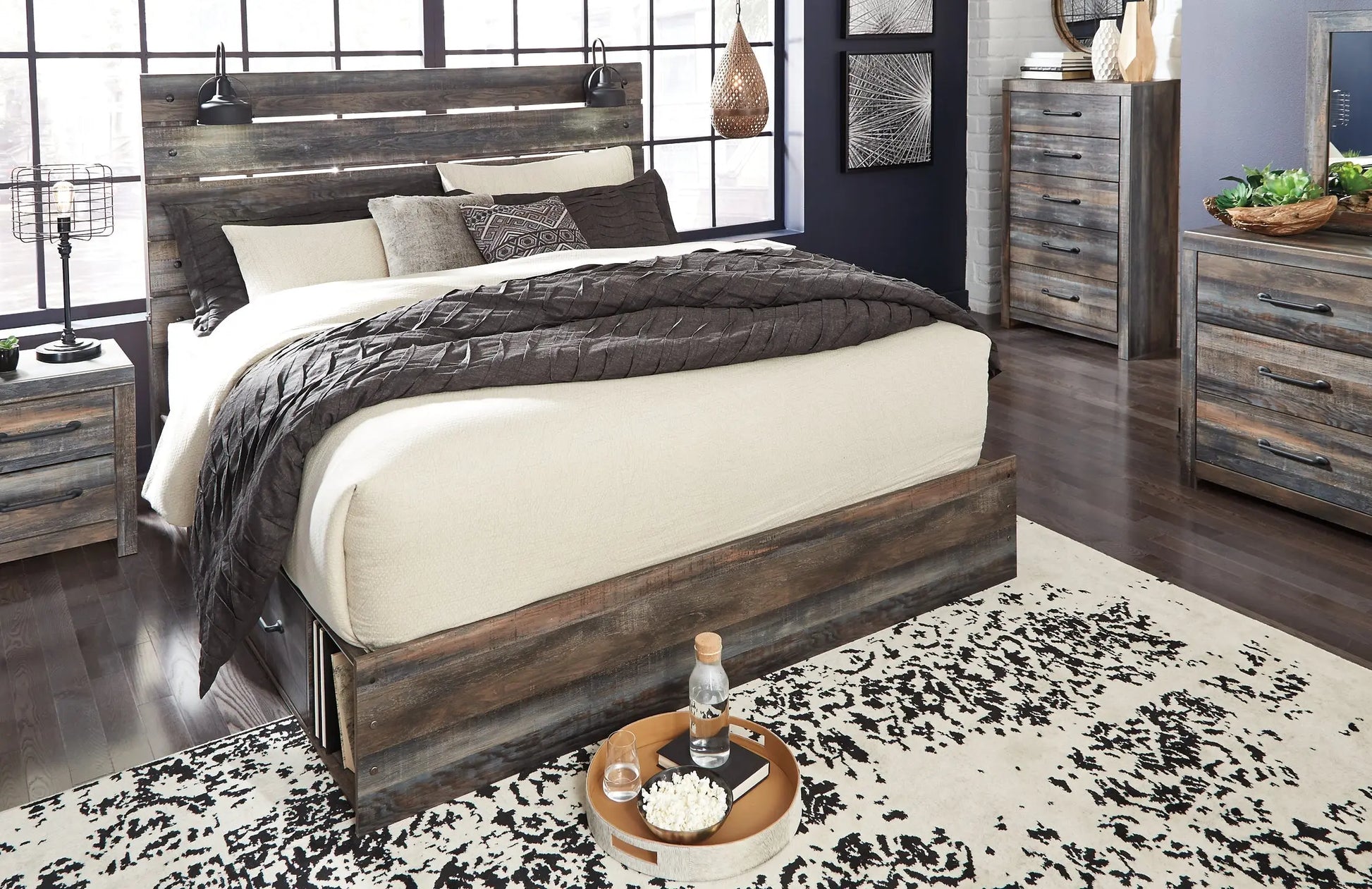 Drystan Panel Bed With 2 Storage Drawers at Lee Furniture, NC