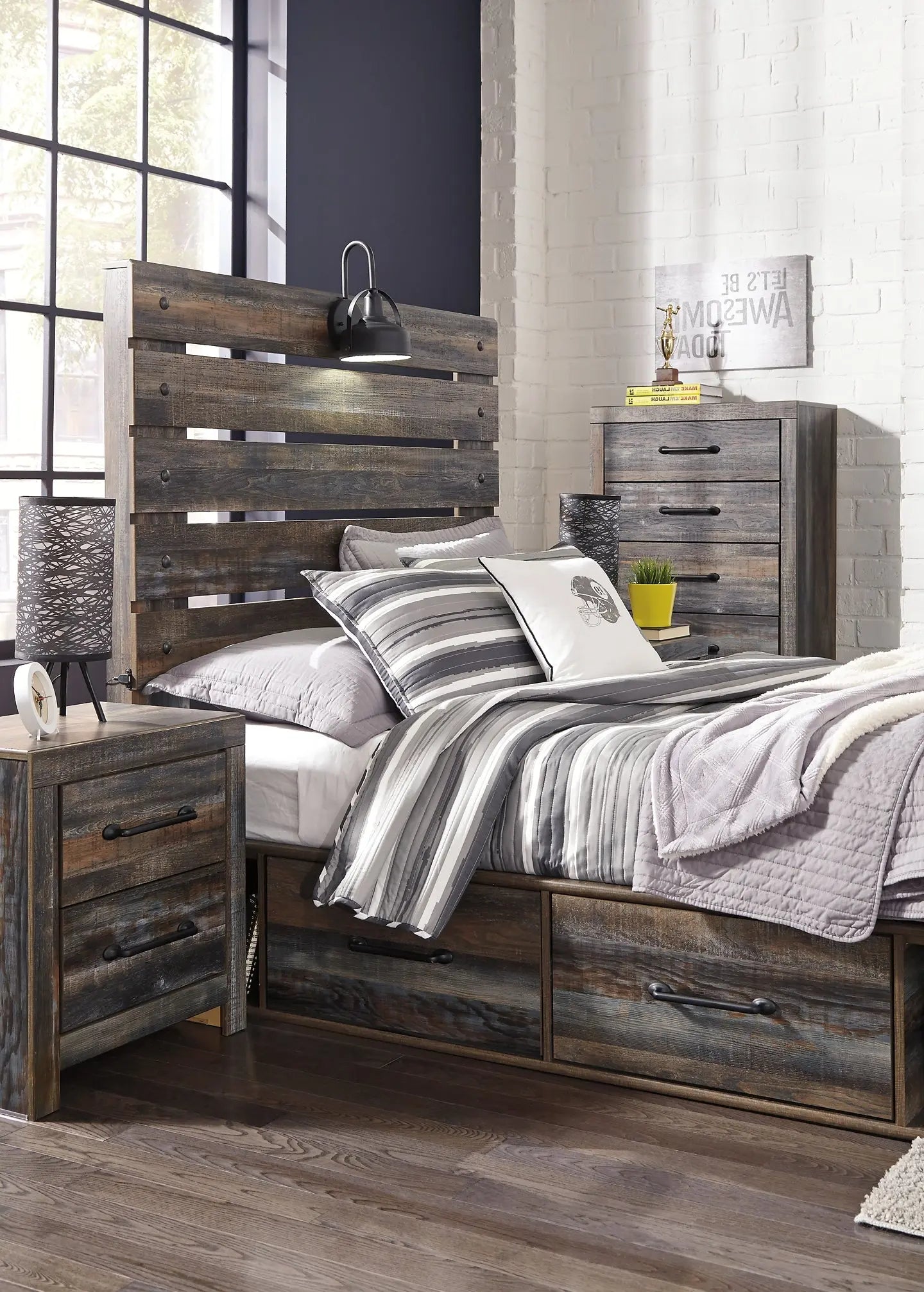 Drystan Panel Bed With 2 Storage Drawers at Lee Furniture, NC