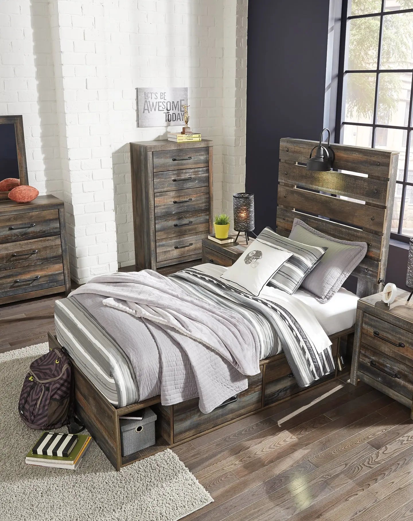 Drystan Panel Bed With 2 Storage Drawers at Lee Furniture, NC