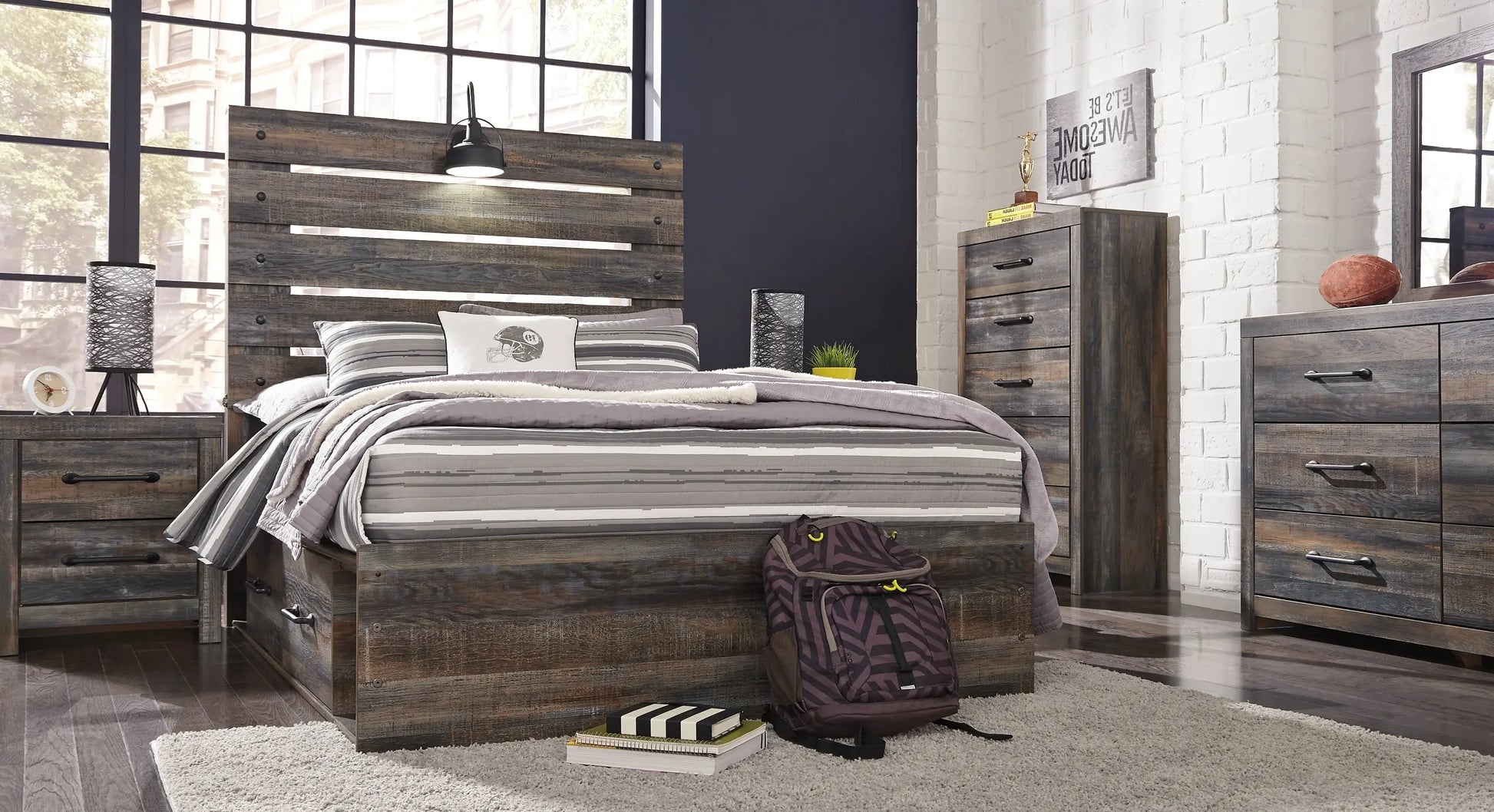 Drystan Panel Bed With 2 Storage Drawers at Lee Furniture, NC
