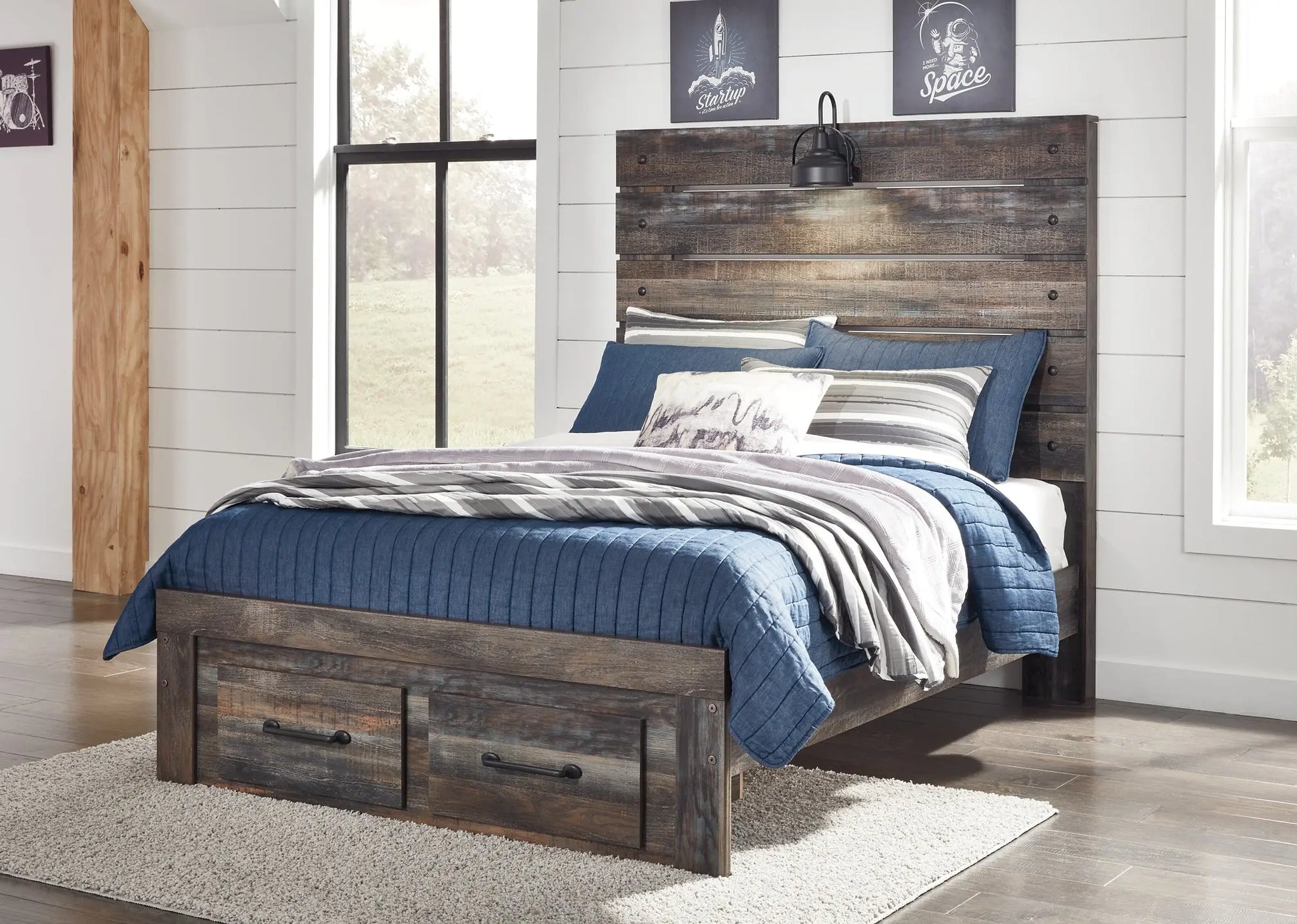 Drystan Panel Bed With 2 Storage Drawers at Lee Furniture, NC
