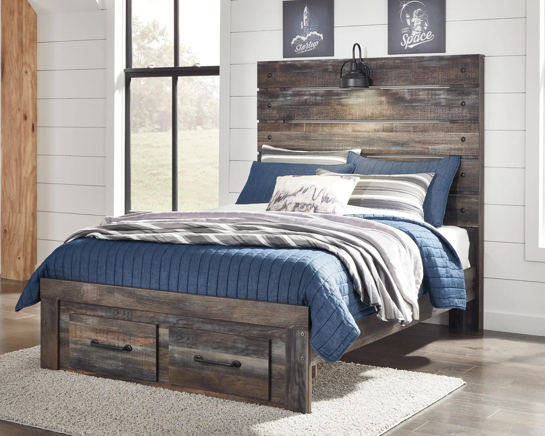 Drystan Panel Bed With 2 Storage Drawers at Lee Furniture, NC
