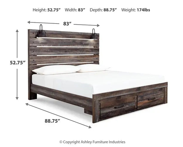 Drystan Panel Bed With 2 Storage Drawers at Lee Furniture, NC
