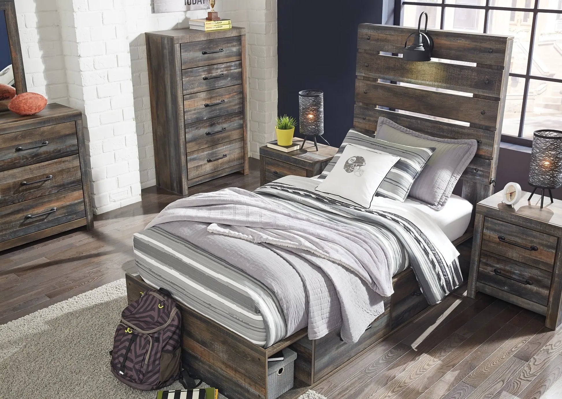 Drystan Panel Bed With 2 Storage Drawers at Lee Furniture, NC