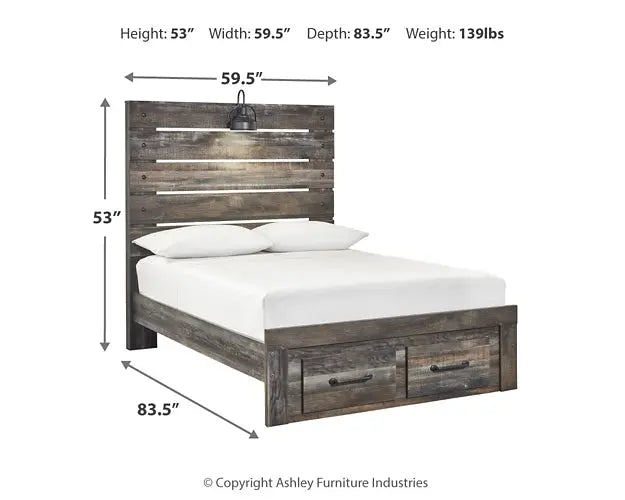 Drystan Panel Bed With 2 Storage Drawers at Lee Furniture, NC