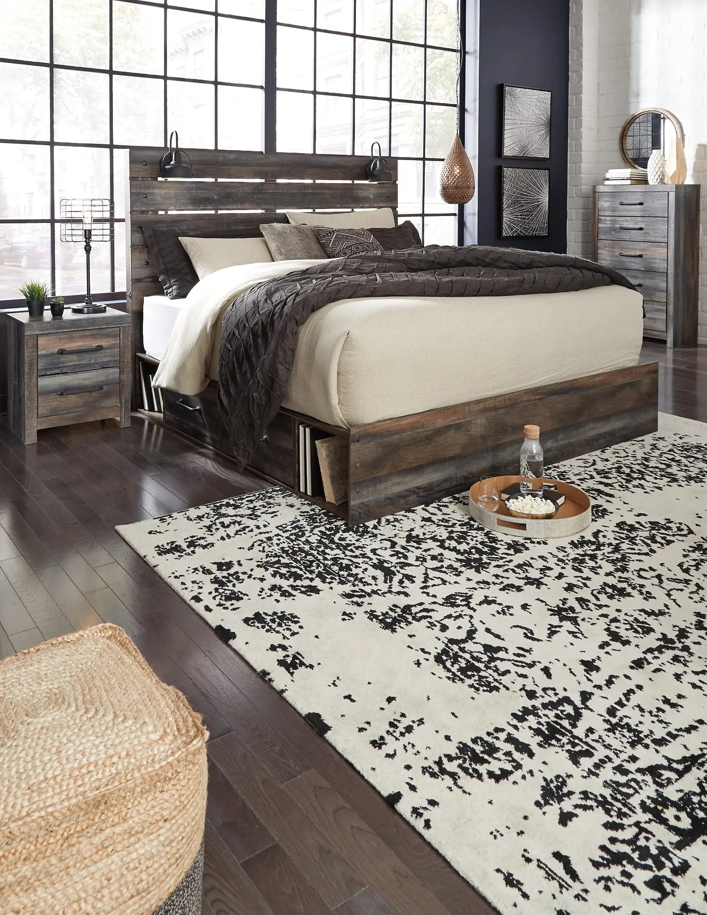 Drystan Panel Bed With 2 Storage Drawers at Lee Furniture, NC