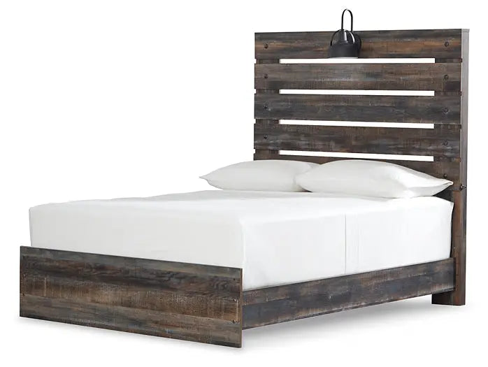 Drystan Panel Bed With Mirrored Dresser And Chest at Lee Furniture, NC