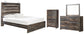 Drystan Panel Bed With Mirrored Dresser And Chest at Lee Furniture, NC