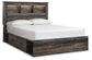 Drystan Queen Bookcase Bed with 2 Storage Drawers with Mirrored Dresser at Lee Furniture, NC