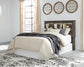 Drystan Queen/Full Bookcase Headboard with Mirrored Dresser, Chest and Nightstand at Lee Furniture, NC