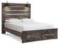 Drystan Queen Panel Bed with 2 Storage Drawers with Mirrored Dresser, Chest and 2 Nightstands at Lee Furniture, NC