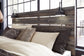Drystan Queen Panel Bed with 2 Storage Drawers with Mirrored Dresser, Chest and 2 Nightstands at Lee Furniture, NC