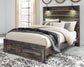 Drystan Queen Panel Bed with 2 Storage Drawers with Mirrored Dresser at Lee Furniture, NC