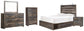 Drystan Queen Panel Bed with 4 Storage Drawers with Mirrored Dresser, Chest and Nightstand at Lee Furniture, NC