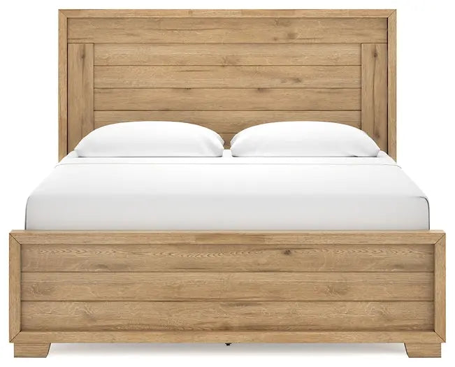 Galliden King Panel Bed with Mirrored Dresser and Nightstand at Lee Furniture, NC
