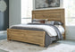 Galliden King Panel Bed with Mirrored Dresser and Nightstand at Lee Furniture, NC