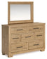 Galliden King Panel Bed with Mirrored Dresser and Nightstand at Lee Furniture, NC