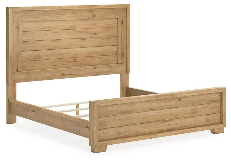 Galliden King Panel Bed with Mirrored Dresser and Nightstand at Lee Furniture, NC