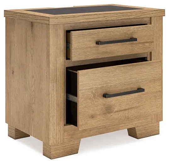 Galliden King Panel Bed with Mirrored Dresser and Nightstand at Lee Furniture, NC