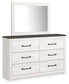 Gerridan King Panel Bed with Mirrored Dresser, Chest and 2 Nightstands at Lee Furniture, NC