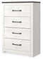 Gerridan King Panel Bed with Mirrored Dresser, Chest and 2 Nightstands at Lee Furniture, NC