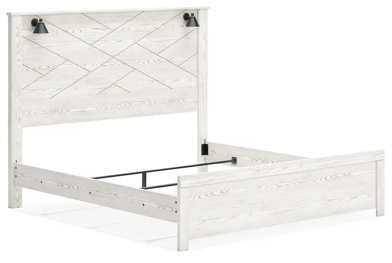 Gerridan King Panel Bed with Mirrored Dresser and Chest at Lee Furniture, NC