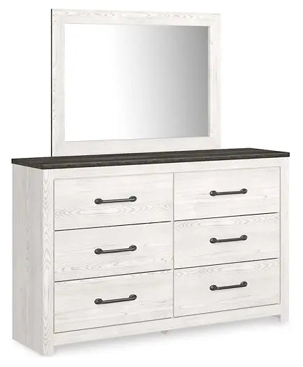 Gerridan King Panel Bed with Mirrored Dresser and Chest at Lee Furniture, NC