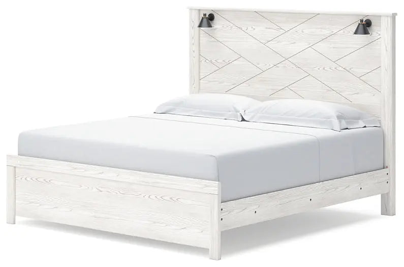 Gerridan King Panel Bed with Mirrored Dresser and Chest at Lee Furniture, NC