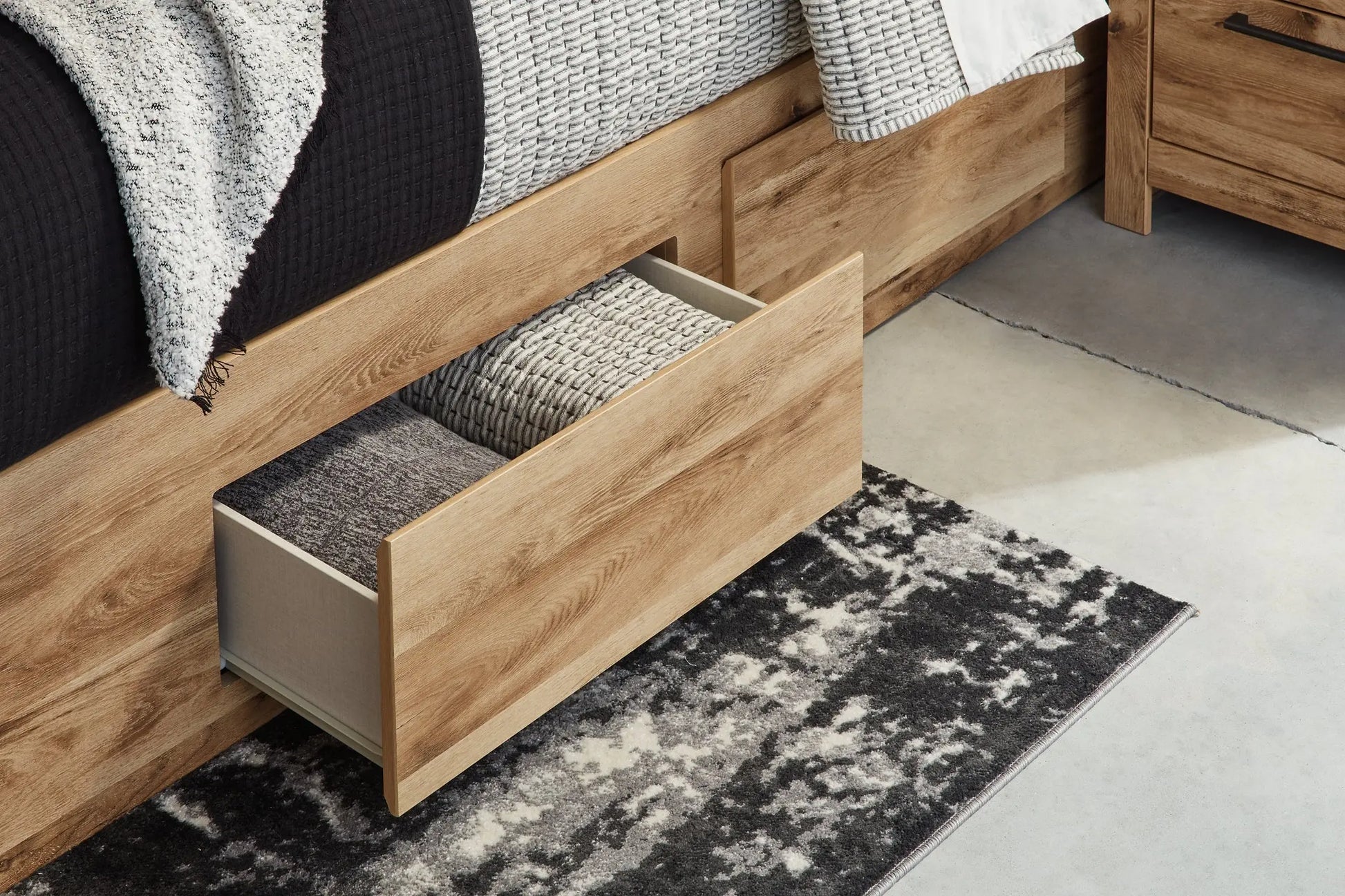 Hyanna Panel Storage Bed With 2 Under Bed Storage Drawers at Lee Furniture, NC