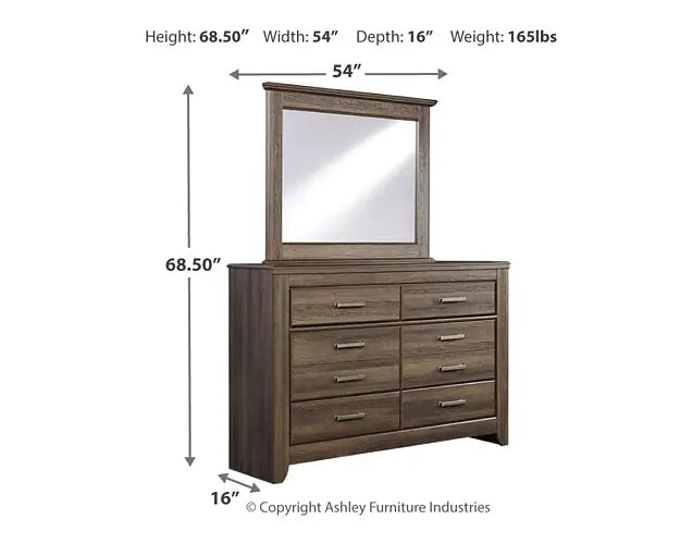 Juararo California King Poster Bed with Mirrored Dresser at Lee Furniture, NC