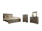 Juararo King Panel Bed with Mirrored Dresser and Chest at Lee Furniture, NC
