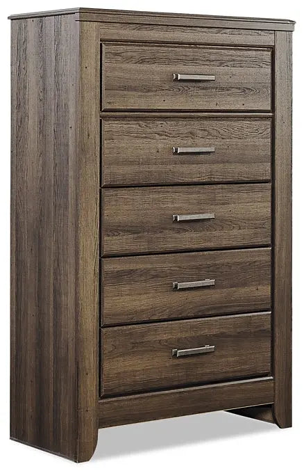 Juararo Queen Panel Bed with Mirrored Dresser and Chest at Lee Furniture, NC
