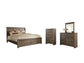 Juararo Queen Panel Bed with Mirrored Dresser and Chest at Lee Furniture, NC