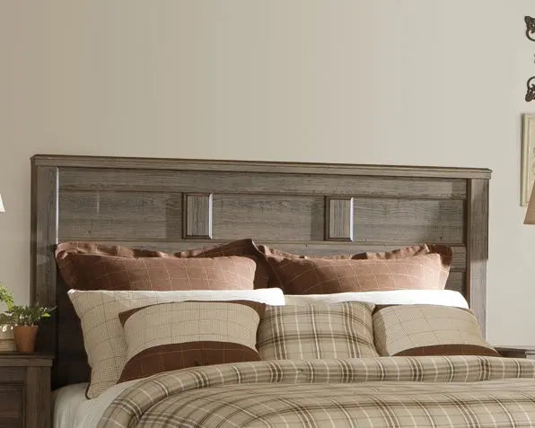 Juararo Queen Panel Headboard with Mirrored Dresser, Chest and 2 Nightstands at Lee Furniture, NC