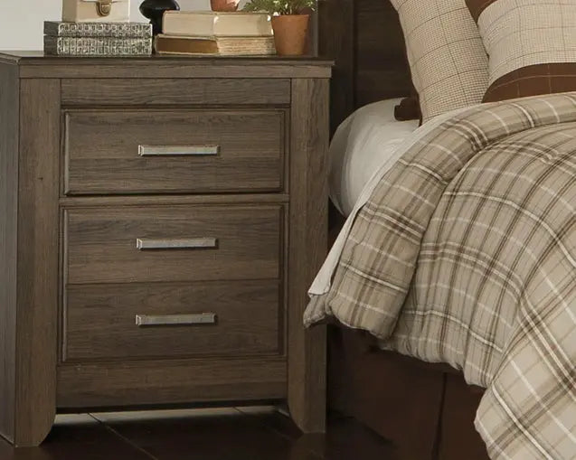 Juararo Queen Panel Headboard with Mirrored Dresser, Chest and 2 Nightstands at Lee Furniture, NC