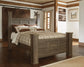 Juararo Queen Poster Bed with Mirrored Dresser, Chest and 2 Nightstands at Lee Furniture, NC