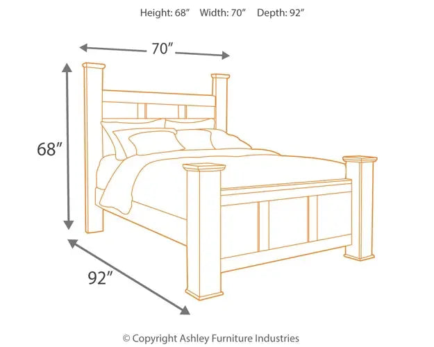 Juararo Queen Poster Bed with Mirrored Dresser at Lee Furniture, NC