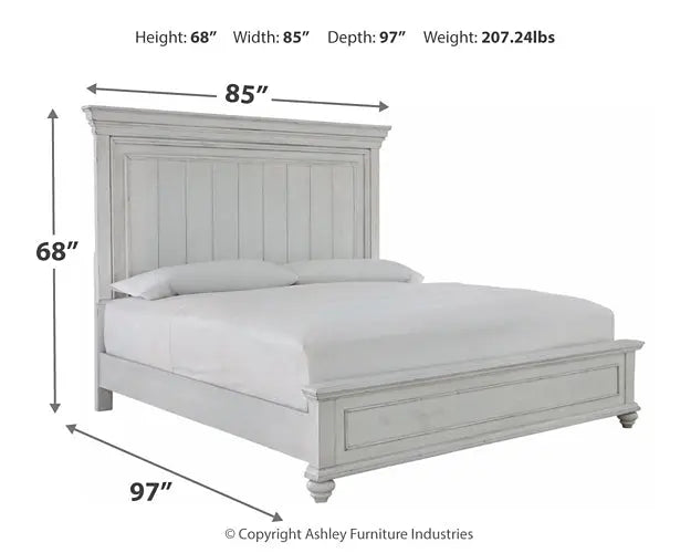 Kanwyn Queen Panel Bed with Mirrored Dresser at Lee Furniture, NC