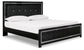 Kaydell King Upholstered Panel Bed with Mirrored Dresser and 2 Nightstands at Lee Furniture, NC