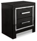 Kaydell Queen/Full Upholstered Panel Headboard with Mirrored Dresser and 2 Nightstands at Lee Furniture, NC