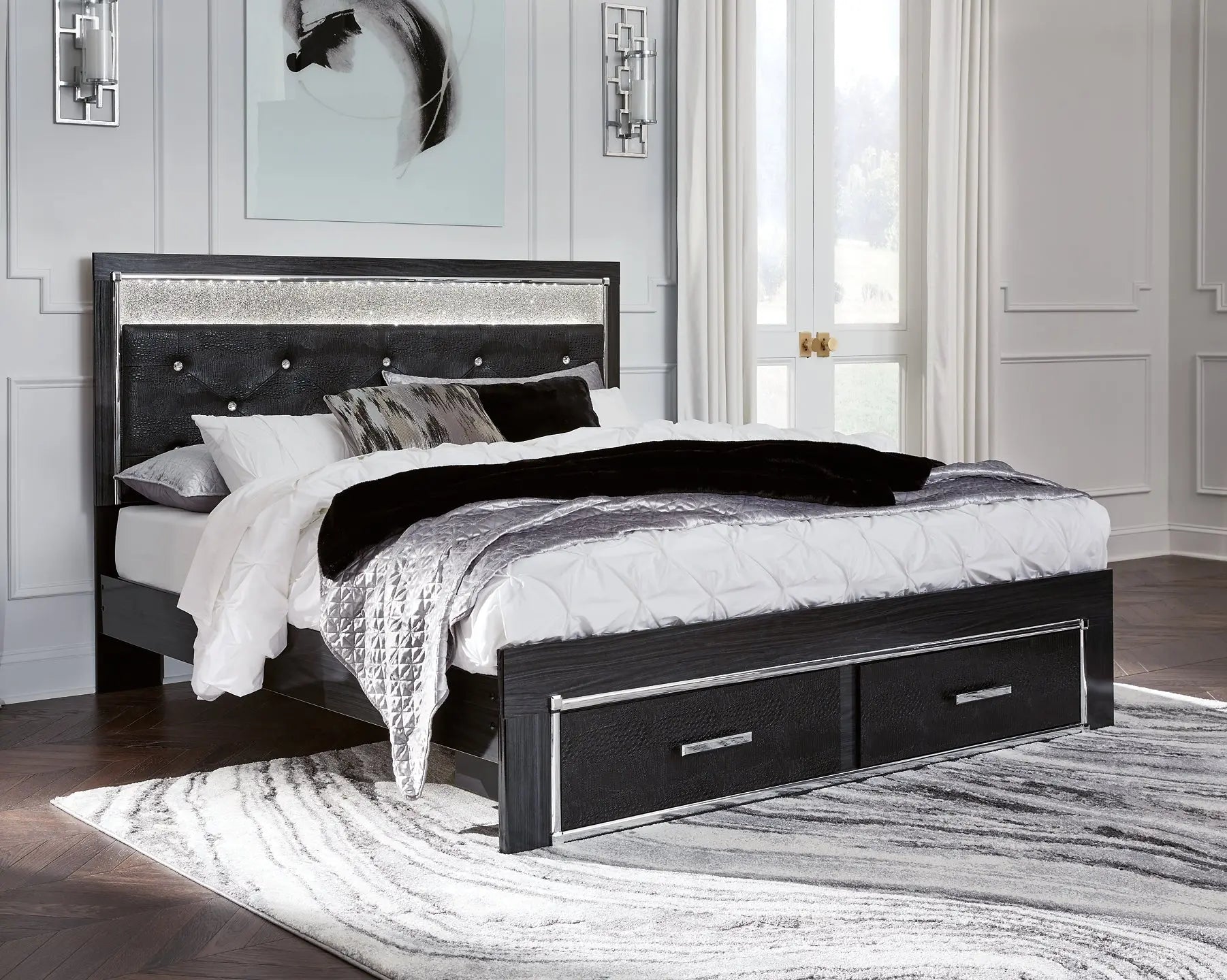 Kaydell Upholstered Panel Storage Platform Bed at Lee Furniture, NC