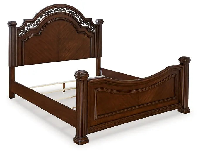 Lavinton Queen Poster Bed with Mirrored Dresser at Lee Furniture, NC