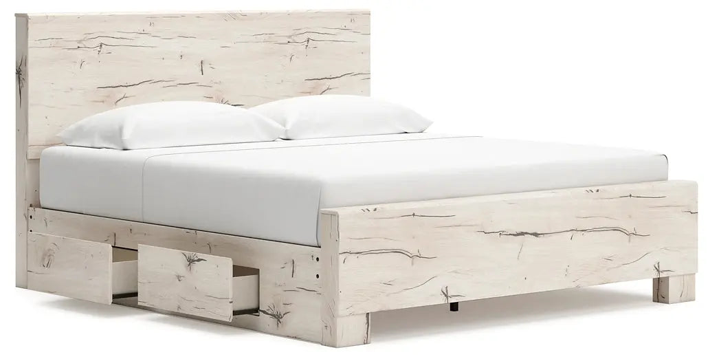 Lawroy King Panel Bed with Mirrored Dresser and Nightstand at Lee Furniture, NC