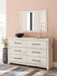 Lawroy King Panel Bed with Mirrored Dresser and Nightstand at Lee Furniture, NC